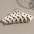 Molla per capelli a pois color crema in resina lucida per acconciature eleganti e chic - Beige