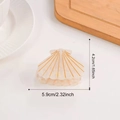 Creamy white shell hair claw clip with golden patterns, size 5.9cm in length - Cream White Large Shell Style