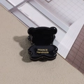 Dettaglio molletta per capelli a orsetto nero con scritta dorata FRANCE Handmade - Nero