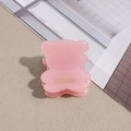 Dettaglio molletta per capelli a forma di orso rosa con incisione FRANCE Handmade - Rosa