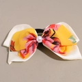 Coletero minimalista de doble capa con estampado floral y una perla en el centro - Estilo Floral Amarillo