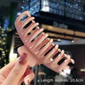 Matte nude pink 10.6cm acrylic hair claw clip for thick hair with high-grip design - Pink