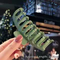 Matte green acrylic hair claw clip for thick hair, 10.6cm large nonslip hair styling grip - Green