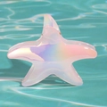 Iridescent pink starfish hair claw clip with holographic resin finish for summer vacation - Solid White