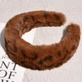 Cerchietto leopardato marrone in morbida pelliccia sintetica per look invernale - Leopardo Marrone