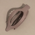 Detailed view of coffee-colored matte oval hair claw clip with non-slip interior teeth - Brown
