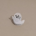 Detalle de la mini pinza para pelo de fantasma de Halloween con purpurina y cara mona - Fantasma con Purpurina