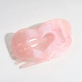 Flache herzförmige Haarklammer in durchscheinendem Marmorrosa mit Bogendesign - Rosa