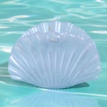 Pearlescent ice blue shell hair claw clip with a glossy finish for elegant hairstyling - Holographic Blue / 9.5cm
