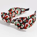 Fashionable black fabric headband featuring red cherry prints and a cute rabbit ear bow design - Rabbit Ear Black White Cherry