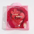 Red sponge headband set with hair claw and wristbands in a gift box for spa and makeup - Five-Petal Flower Set / Red