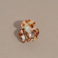 Detail of tortoise shell acetate hair claw with France Handmade gold lettering - Green & Brown