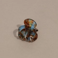Detail of tortoise blue acetate hair claw clip with golden France Handmade lettering - Blue-Brown