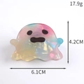 Iridescent ghost hair claw clip with pearlescent gradient for Halloween hair accessory - Sad Iridescent Ghost