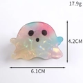Iridescent ghost claw clip for Halloween with pastel pearlescent finish and dimensions - Cute Iridescent Ghost