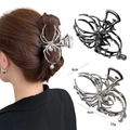 Pince à cheveux gothique en métal forme araignée avec strass et pendentif perle - Ensemble 16