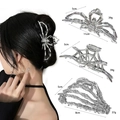 Pinces à cheveux gothiques en alliage argenté avec motifs araignée et squelette - Ensemble 17