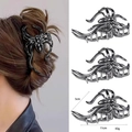 Pince à cheveux araignée gothique argentée 11cm barrette en métal pour Halloween - Ensemble 20