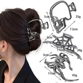 Lot de pinces à cheveux gothiques en métal argenté avec motifs crâne, toile et araignée - Ensemble 22