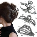 Pinces à cheveux gothiques main de fantôme et araignée en alliage noir pour coiffures - Ensemble 23