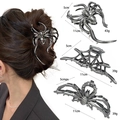 Lot de pinces à cheveux gothiques araignée et toile en métal pour coiffure Halloween - Ensemble 26