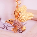Portachiavi aquila scintillante con placcatura dorata e strass per chiavi dell'auto - Bianco