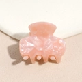 Macro detail of pink marble acetate hair claw showing smooth texture and grip teeth - Marble Pink