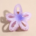 Detailed close-up of a purple gradient frangipani hair claw clip with a resin finish - Gradient Purple