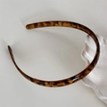 Serre-tête classique écaille de tortue avec dents antidérapantes en résine - Serre-tête De Base / Écaille Café
