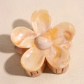 Pinza de pelo con forma de flor y efecto mármol naranja para peinados de mujer - Flor de cinco pétalos / Amarillo Tierra