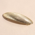 Close-up of golden oval alloy hair clip featuring premium brushed metal texture detail - Brushed Oval Gold