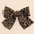 Fashionable leopard print bow hair headband with classic brown leopard pattern design - Leopard Print Small Hair Clip