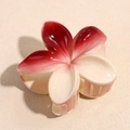 Detalle de una pinza para el cabello de flor en 3D con acabado de resina brillante - Degradado Rojo