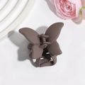 Pinza para el cabello de mariposa marrón oscuro mate con acabado esmerilado retro - Marrón Oscuro