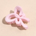 Elegant candy pink bow hair clip with a smooth glossy finish for women's hairstyling - Butterfly Light Pink