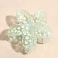 Pinza per capelli a fiore verde chiaro trasparente con motivi floreali estivi - Fiore Verde Erba