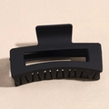 Grande molletta rettangolare nera opaca con design cavo per acconciature folte - Nero