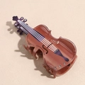 Detail of violin-shaped hair claw clip with purple gradient and sparkling rhinestones - Violin Hair Claw