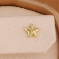 Orecchino a stella placcato oro 18K con simbolo Om inciso su cuscino in velluto - Stella con Simbolo (Giugno 3)