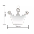 Zilveren kroon huisdierpenning met strass steentjes van 28mm voor honden en katten - 28x26 / Witte Strass