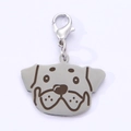 Pendentif Rottweiler en acier inoxydable argenté avec fermoir mousqueton pour colliers - 25mm / Carlin