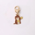 Cute brown otter enamel keychain with heart pattern golden lobster clasp for bags - Otter Holding Ball Style (01)