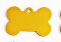 Medaglietta per cani a forma di osso giallo in alluminio per collare con incisione laser - 38*25*1mm / Oro