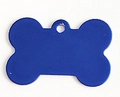 Medaglietta per animali a forma di osso blu in alluminio con finitura opaca - 38*25*1mm / Blu