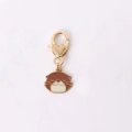 Cute otter animal keychain with golden lobster clasp and heart texture detail - Otter Face Close-up Style (03)