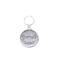 Silver glitter cat face pet ID tag with heart nose and metal ring for cats and dogs - 25mm / Silver