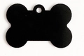 Medaglietta identificativa per animali a forma di osso nero opaco con foro per collare - 38*25*1mm / Nero