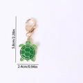 Süßer grüner Emaille Schildkröte Schlüsselanhänger mit Herz Verschluss für Taschen - Große Schildkröte Stil