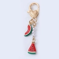 Lindo llavero de sandía con cierre de corazón y perlas para decorar bolsos y mochilas - Sandía 3D