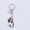 Portachiavi in metallo con cane Cocker Spaniel e ciondolo I Love Dogs bianco - Nuovo Cuore Cocker Spaniel Orecchie Grandi